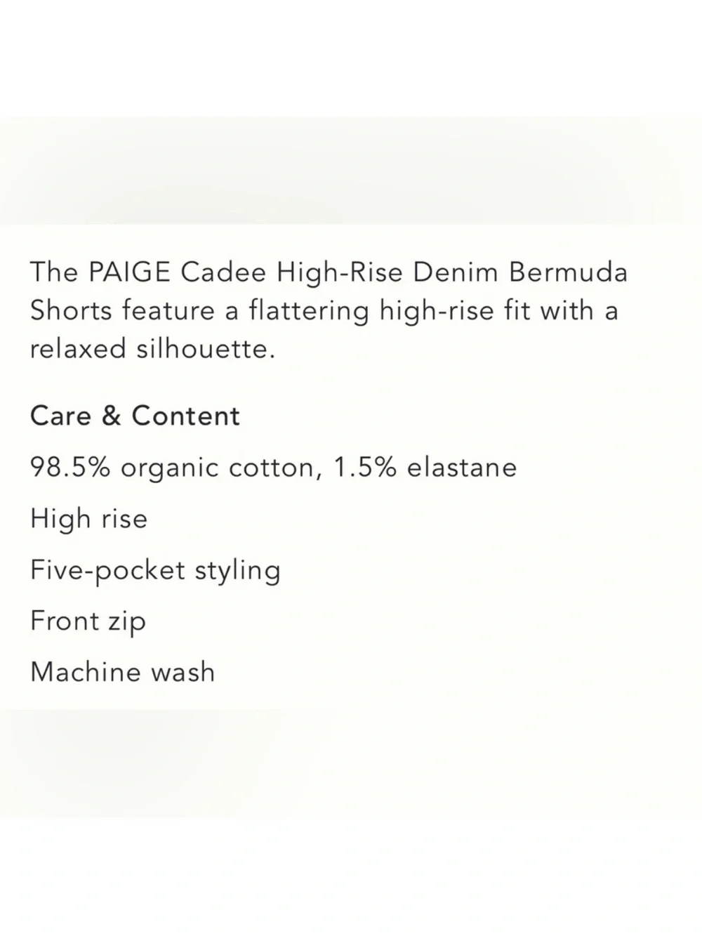 PAIGE Dark Blue Denim Bermuda Shorts